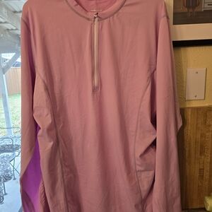Pink Quarter-Zip Long Sleeve Shirt